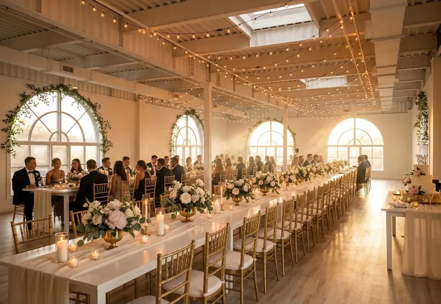 Wedding reception setup at Legacy Events in Belleville